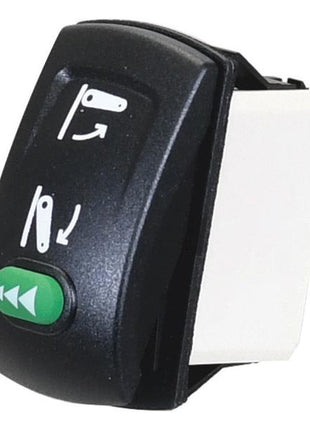 The Sparex Rocker Switch (Part Number: S.170299) is a black and white 12V latching switch with a green arrow, featuring symbols for a razor and shaving mechanisms, ensuring reliable control.