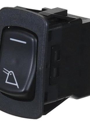 The Rocker Switch - (Sparex Part Number: S.170300) is a 12V black push-button switch with an icon of a horn printed on it. Commonly used in vehicles, this Sparex product is essential for easy horn activation.