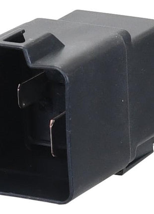 A close-up view of a black, rectangular 12V Relay (Sparex Part No. S.170306) with metal prongs, compatible with Massey Ferguson tractors and available from Sparex.