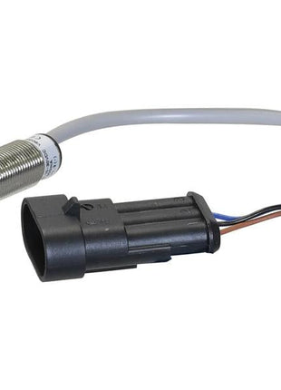 An Air Brake Sensor (Sparex Part Number: S.170308) featuring a cylindrical design with a blue tip is connected to a grey cable that includes an M12 x 2 black plastic connector, available exclusively at Sparex.