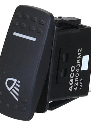 A black rocker switch featuring the headlight symbol, similar to a standard Front Worklight Switch used in Massey Ferguson tractors, with "AGCO 4290435M2" visible on the side and identified as Sparex Part No.S.170336 from the brand Sparex.