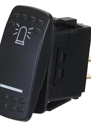 The black rocker switch from Sparex, commonly known as the Beacon Switch (Sparex Part No. S.170341), features an icon of a warning light and has multiple metal connectors on its side.