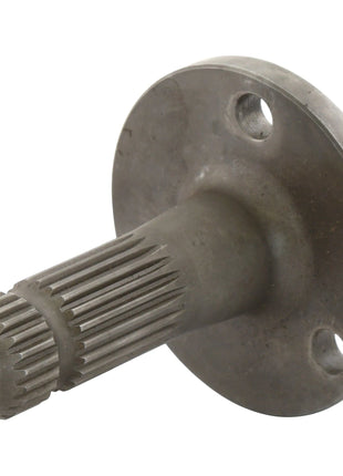 A **Sparex PTO Shaft - S.17397** made of metal, featuring a splined end and equipped with a circular flange that includes two holes for mounting.