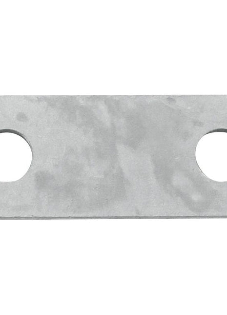 The Sparex Stabiliser Plate - Hole Ø, Sparex Part No.S.1788, is a flat, rectangular metal plate with rounded ends and two circular holes, one on each end, designed for compatibility with Massey Ferguson equipment.