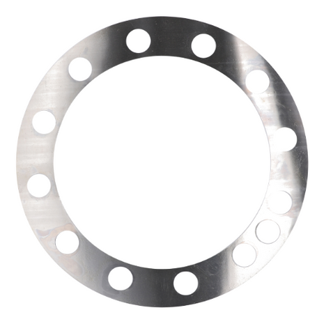 A metal ring with eleven evenly spaced holes around its circumference, reminiscent of the design precision found in AGCO's Massey Ferguson Shim 183260M1 from the 100 Series tractors.