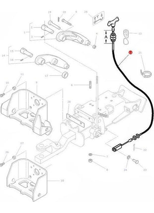 Massey Ferguson - Hitch Cable - 3815365M92 - Farming Parts