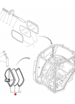 Massey Ferguson - Mirror Internal - 3806618M91 - Farming Parts