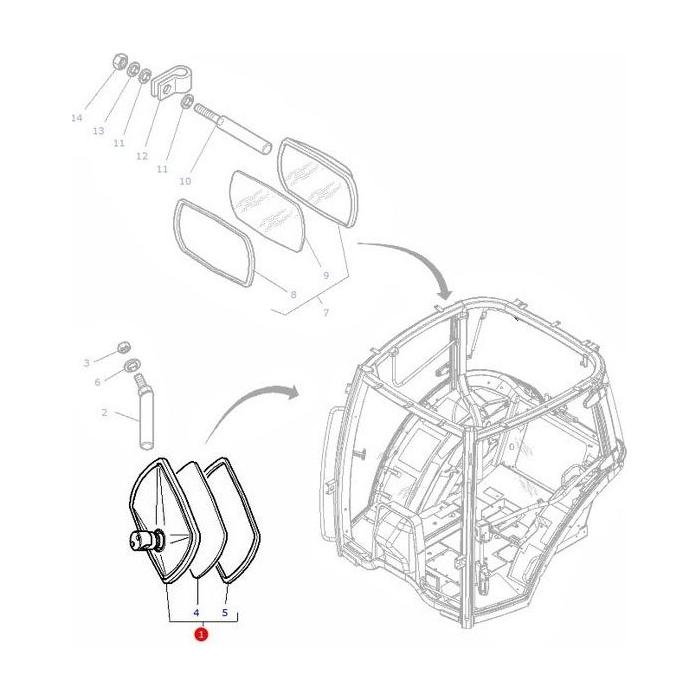 Massey Ferguson - Mirror Internal - 3806618M91 - Farming Parts