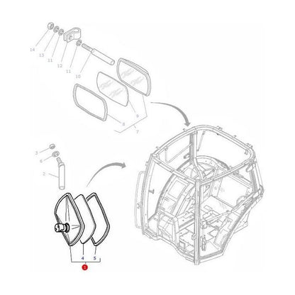 Massey Ferguson - Mirror Internal - 3806618M91 - Farming Parts