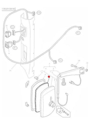 Massey Ferguson - Mirror Glass Electric Control - 3907104M1 - Farming Parts