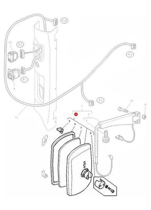 Massey Ferguson - Mirror External Electric Control - 3787157M1 - Farming Parts