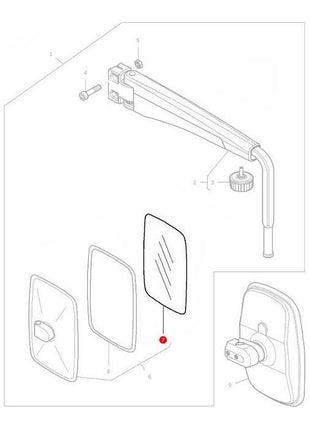 Massey Ferguson - Mirror Glass - V30581300 - Farming Parts