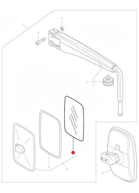 Massey Ferguson - Mirror Glass - V30581300 - Farming Parts