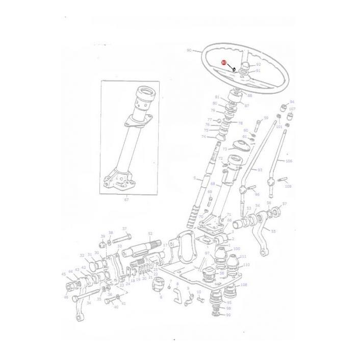 Massey Ferguson - Steering Wheel Key - 2951X - Farming Parts