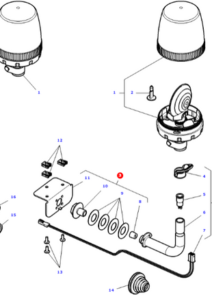 Massey Ferguson - Beacon Bracket - 4353742M93 - Farming Parts