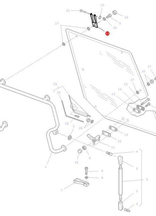 Massey Ferguson - Rear Window Hinge - 3902136M2 - Farming Parts