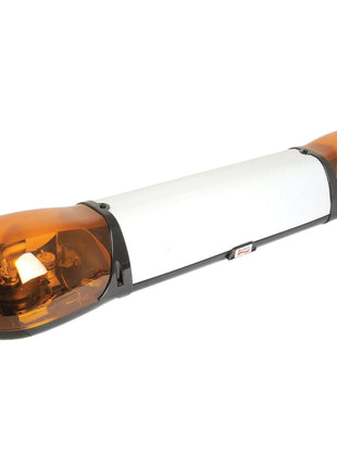 The Halogen Aerolite Bar - Halogen - 4 Bolt by Sparex (S.22692) is a 1000mm emergency vehicle light bar featuring transparent orange covers at both ends, a white central section, and IP65-rated rotating halogen lights operating at 24 volts.