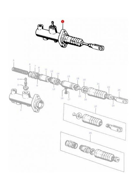 Massey Ferguson - Brake Master Cylinder - 3303732M92 - Farming Parts