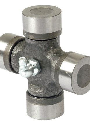 The Sparex Universal Joint - 27 x 70mm (Standard Duty) (Agripak 1 pc.), Sparex Part No. S.23505, features four cylindrical caps and a central body, and is typically used in automotive drive shafts for transmitting torque in standard duty applications.