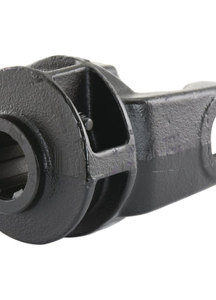 The Sparex PTO Yoke - Quick Release (U/J Size: 34.9 x 93.5mm), Size: 1 3/8''-6 Spline, features a cylindrical end with a grooved interior and an adjacent circular hole on one side, compatible with Bondioli & Pavesi specifications.