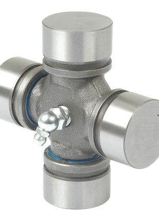 A Sparex Universal Joint - 34 x 90mm (Standard Duty), product number S.2446 by Sparex, is designed with cylindrical ends and a central grease fitting for transmitting mechanical power in automotive and industrial applications.