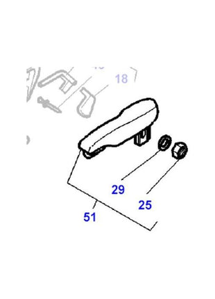 Massey Ferguson - Armrest - 3904442M91 - Farming Parts