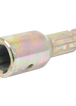 A PTO Adaptor – Female spline 1 3/8'' – 6 x Male spline 1 1/8'' – 6 with hexagonal opening and a notched cylindrical body, compatible as a Sparex S.251.