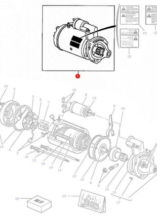 Massey Ferguson - Starter Motor - 3931421M91 - Farming Parts