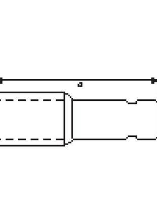 Diagram of the PTO Adaptor - Female spline 1 3/8'' - 6 x Male spline 1 3/8'' - 6 with dimensions marked along its length and width, likely indicating specifications for manufacturing or technical reference. The section includes details on the male spline fitting, ensuring precise alignment in assembly. (Sparex Part No.S.255)