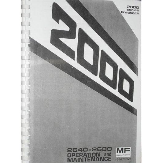 Cover of the Massey Ferguson 2600 Series Operators Manual (Model Number: 1646296M2) by AGCO.