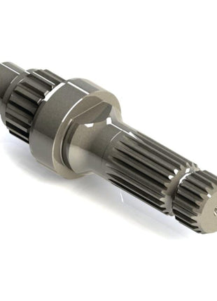 A rendered 3D model of the Sparex PTO Shaft - S.260197, featuring multiple cylindrical gears along its length and including a 1 3/8'' - 21 Spline configuration, used in mechanical systems.