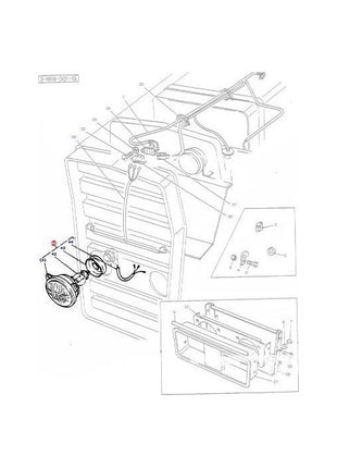 Massey Ferguson - Headlight R/H Right Hand Dip - 1672768M91 - Farming Parts