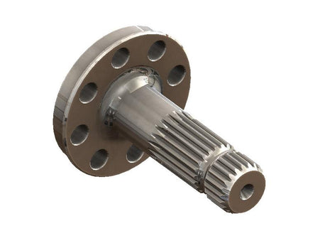 A cylindrical metal shaft known as the PTO Output Shaft (Sparex Part Number: S.260324) from the Sparex brand features a flanged end with multiple bolt holes and external splines on the opposite end, commonly classified under its specific tariff code.