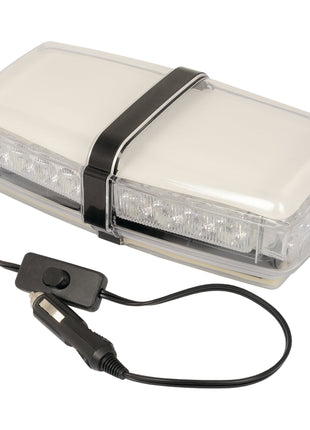 The Sparex LED Micro Hazard Light, a rectangular emergency LED light featuring a clear cover, comes with magnetic fixing for easy attachment. It includes attached wiring and a plug compatible with a car's power outlet. Additionally, it boasts an IP65 rating for excellent water and dust resistance and supports multiple flash functions at 12V (Product Code: S.26196).