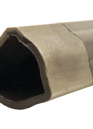 Close-up of a black, hollow, triangular-shaped rubber extrusion with a textured surface, likely used as a seal or gasket. This Rilsan® Coated PTO Tube - Triangle Profile is designed for durability and efficiency, enhancing its performance in demanding environments. Manufactured by Sparex with a length of 1 meter (24504) - S.26347.