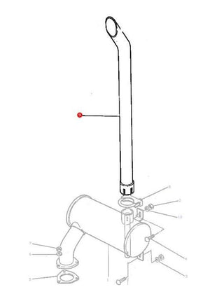 Massey Ferguson - Exhaust Pipe - 1696602M3 - Farming Parts