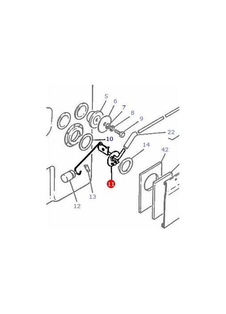 Diagram showing a mechanical assembly with numbered parts, focusing on part 11, highlighted in red, often an aftermarket AGCO Massey Ferguson - Fuel Sender Unit - 1695737M2.