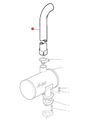 Massey Ferguson - Exhaust Pipe - 3383014M7 - Farming Parts