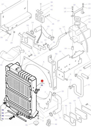 Massey Ferguson - Radiator - 3781116M1 - Farming Parts