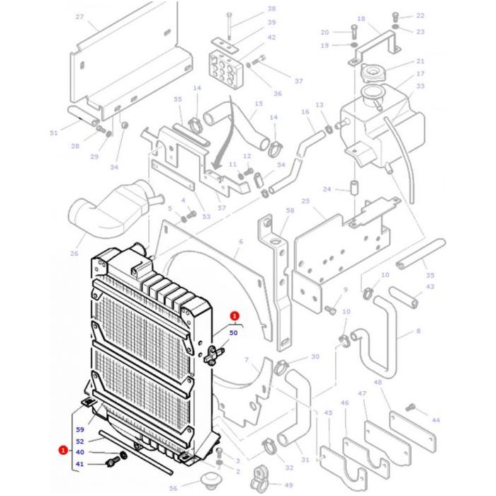 Massey Ferguson - Radiator - 3781116M1 - Farming Parts