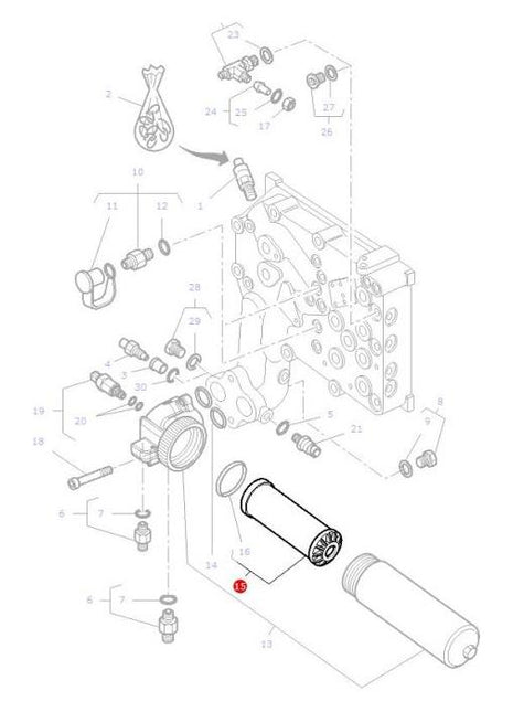 Massey Ferguson - Hydraulic Filter - 4312614M1 - 4312614M2 - Farming Parts