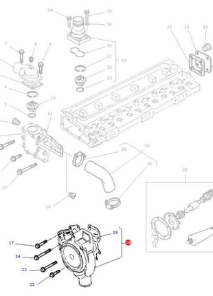 Massey Ferguson - Water Pump - 4225392M91 - Farming Parts