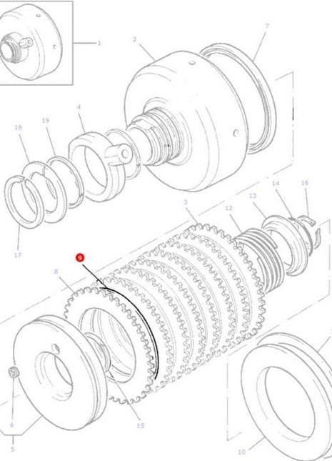 Massey Ferguson - Disc Clutch Pack - 1688532M1 - Farming Parts