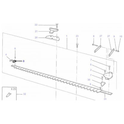 Massey Ferguson - Knife Section Plain - 210987M1 - Farming Parts