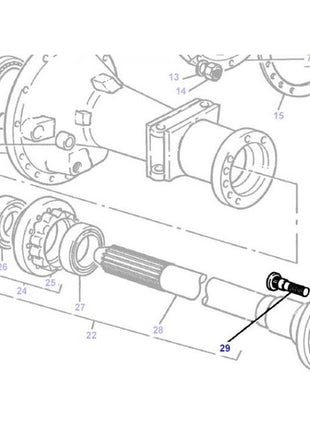 Massey Ferguson - Rear Wheel Stud - 185400M2 - Farming Parts