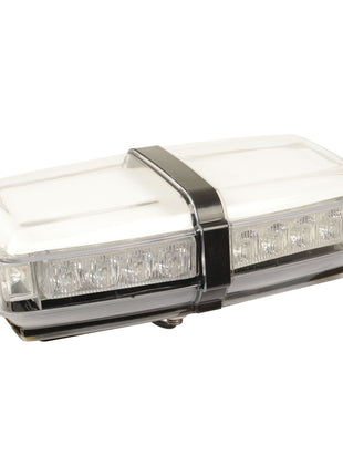 The Sparex LED Micro Hazard Light, S.27819, is a rectangular emergency vehicle light bar with clear lenses and multiple flash functions. It operates on 12-24V, features a transparent cover with a black strap around the center, and ensures maximum visibility in various conditions.