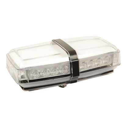 The Sparex LED Micro Hazard Light, S.27819, is a rectangular emergency vehicle light bar with clear lenses and multiple flash functions. It operates on 12-24V, features a transparent cover with a black strap around the center, and ensures maximum visibility in various conditions.