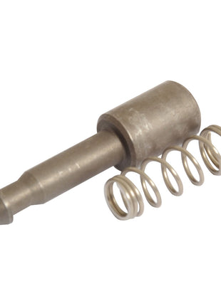 The Sparex PTO Yoke Pin (Part No. S.27835) features a 14mm cylindrical metal pin and an accompanying coiled spring, making it perfect for use with compatible Sparex components.