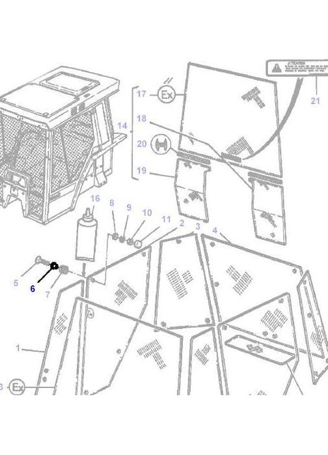 Massey Ferguson - Bush Glass - 3385133M1 - Farming Parts