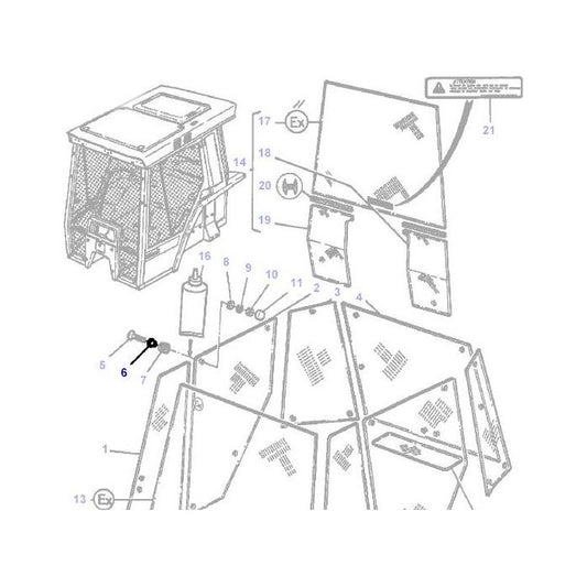 Massey Ferguson - Bush Glass - 3385133M1 - Farming Parts